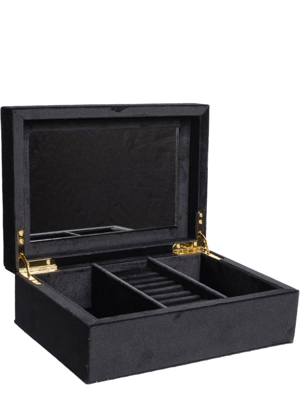 Large Velvet Jewellery Box, Black