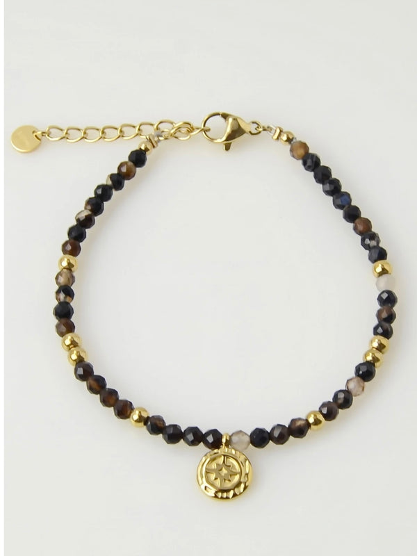 Bracelet, With natural stone, Black