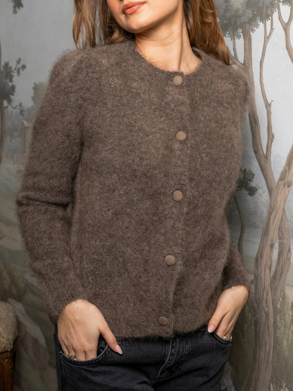 Ulla Mohair Cardigan, Taupe