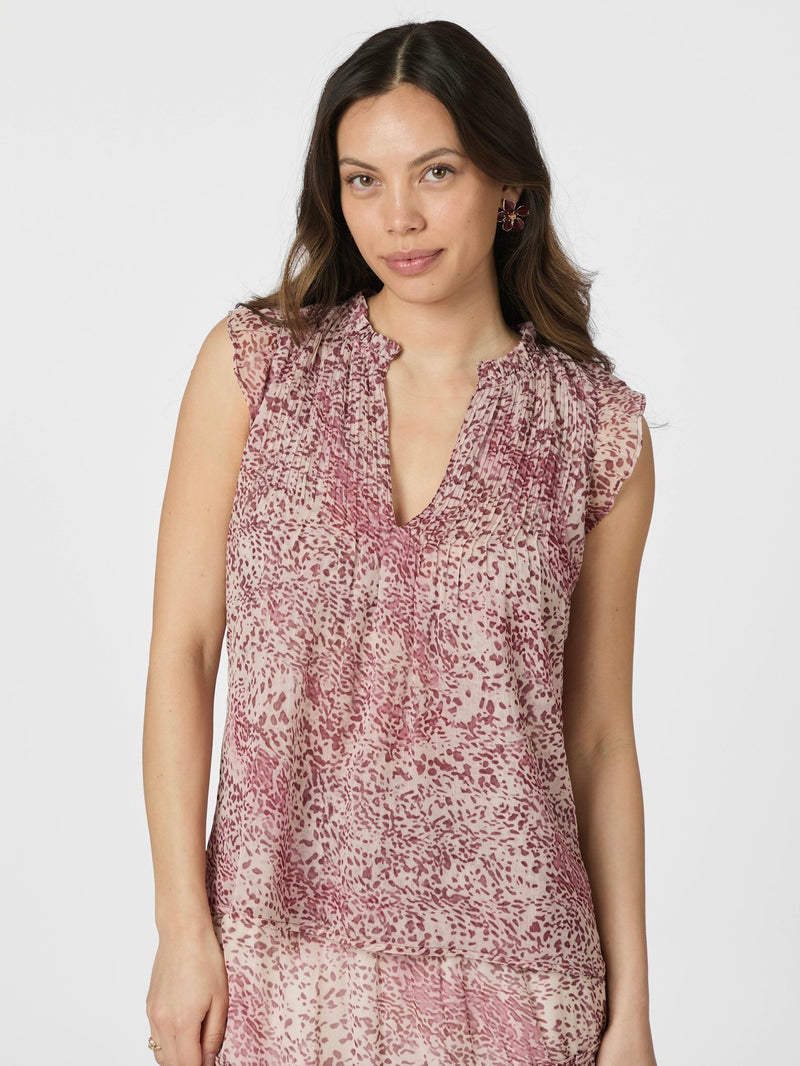 Izar Blur Graphic Top, Evening Rose