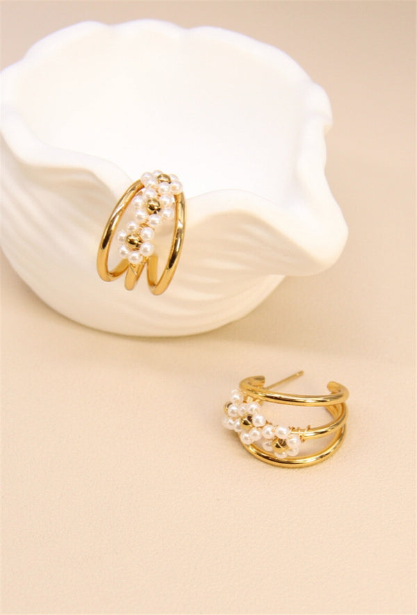 Earrings, Flower curls