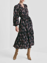 Bohemian Belt Dress, Midnight Paisley