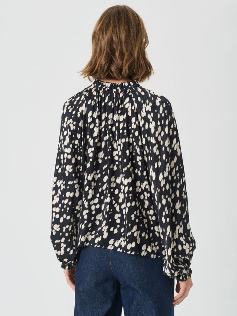Venessa PW Blouse, Black Dot print