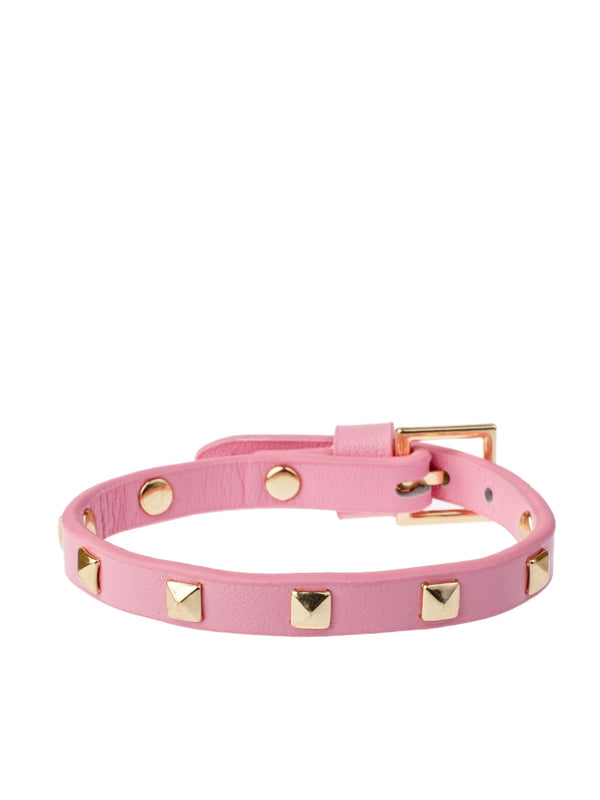 Leather Stud Bracelet Mini, Bubblegum Pink