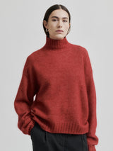 Brookline Knit T-Neck, Red