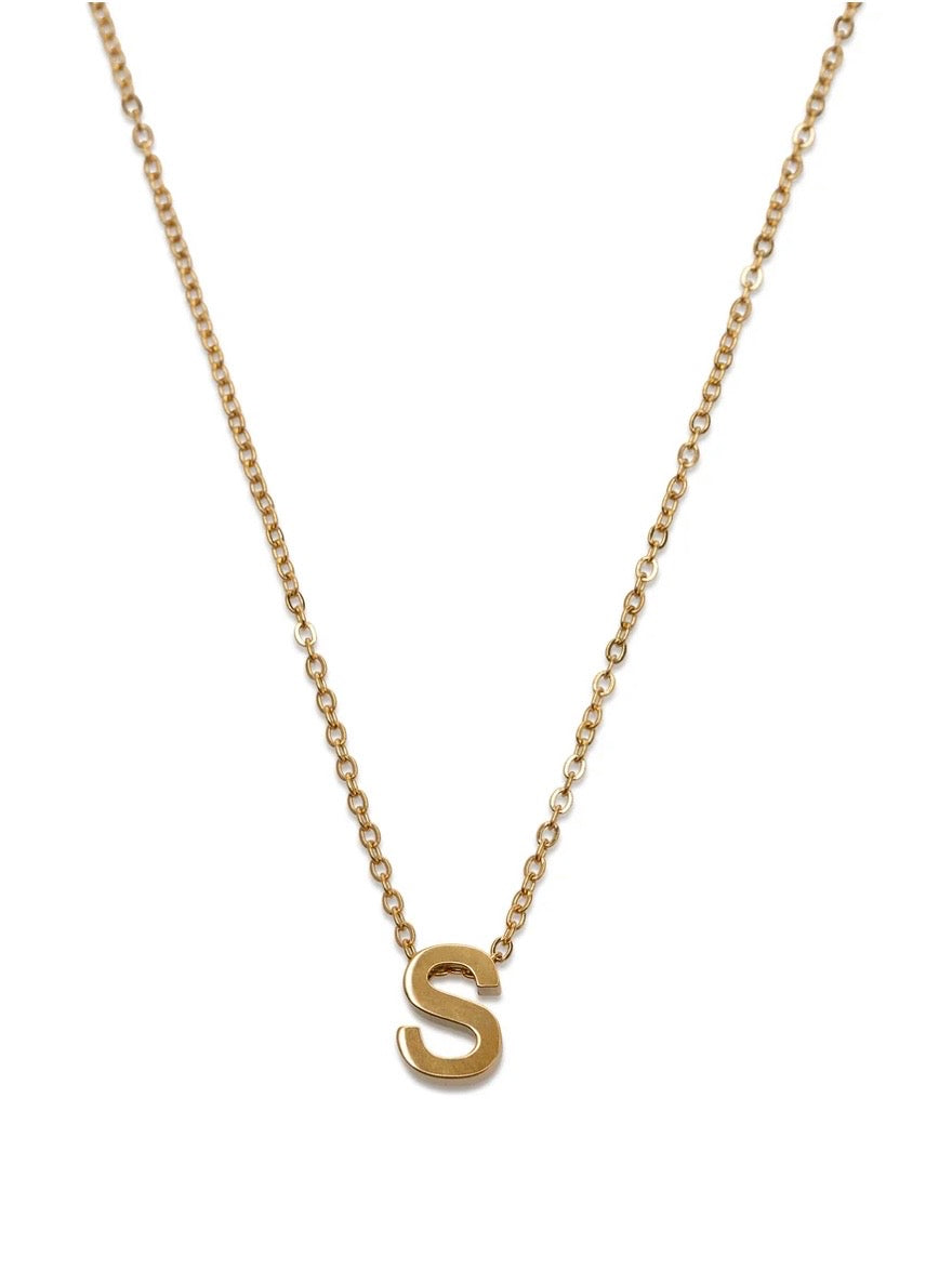 Viola - Letter Necklace Stainless Steel Gold - S