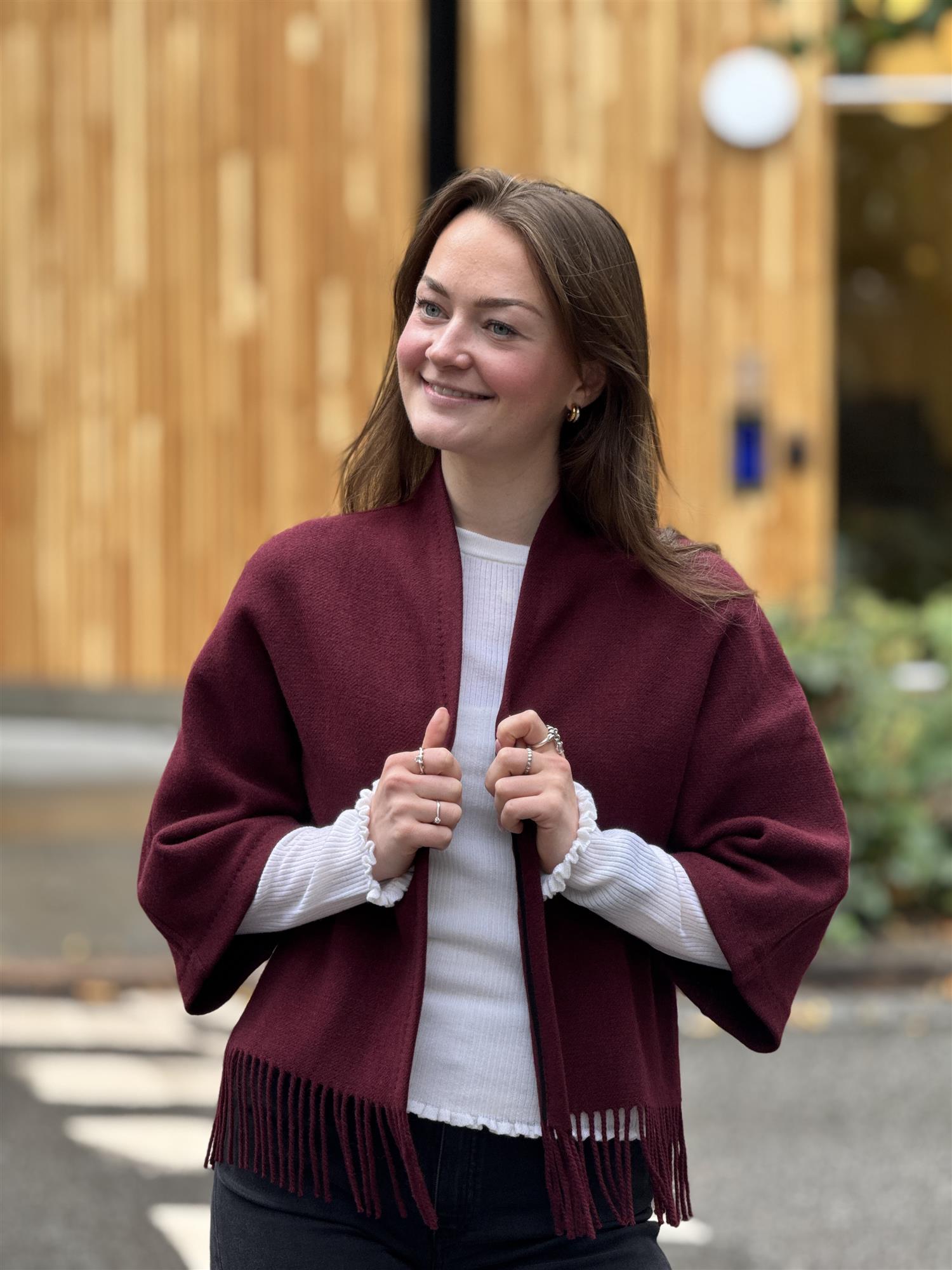 Keyla Lambswool Jacket, Burgunder