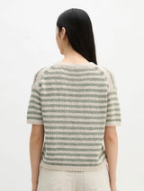 Pullover, shortsleeve, round-neck, striped