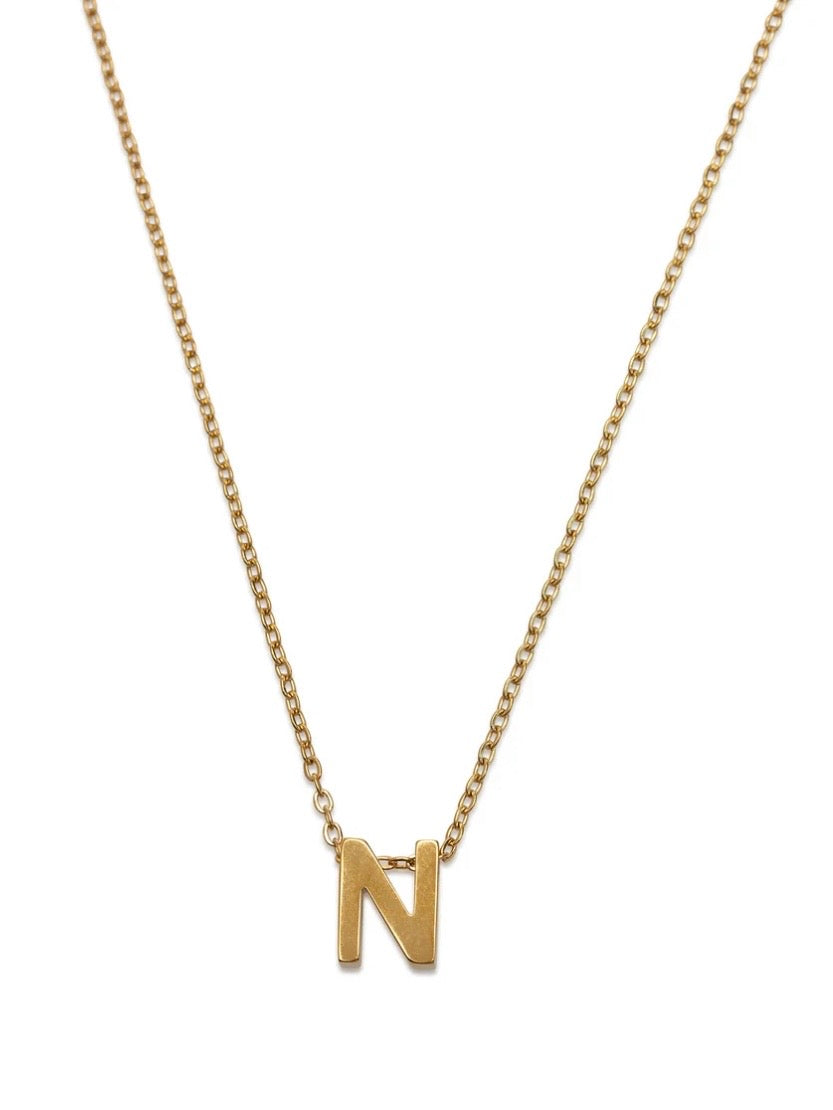 Viola - Letter Necklace Stainless Steel Gold - N