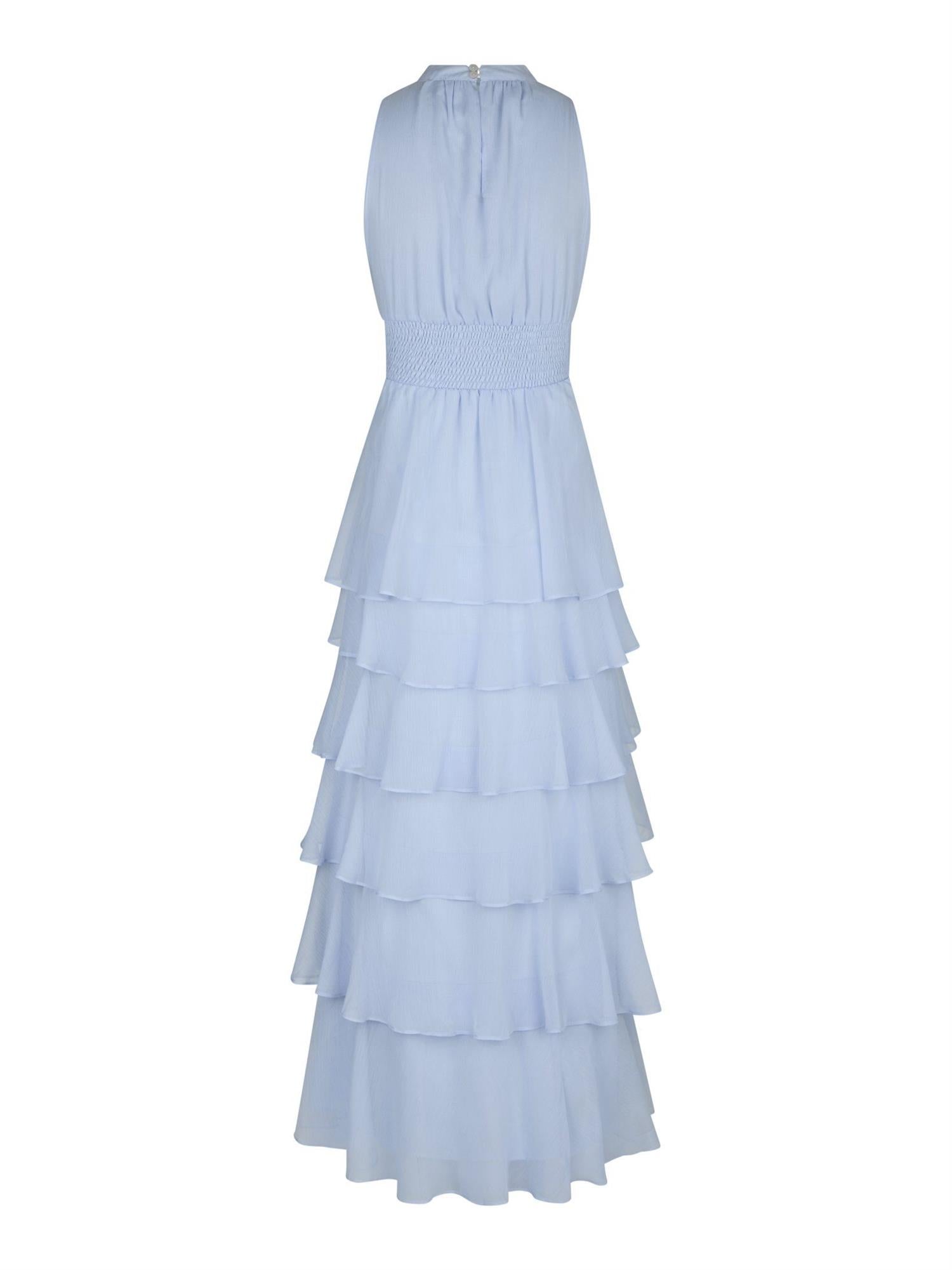 Marli Solid Chiffon Dress, Light Blue