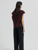 Camryn Knit Vest, Burgunder