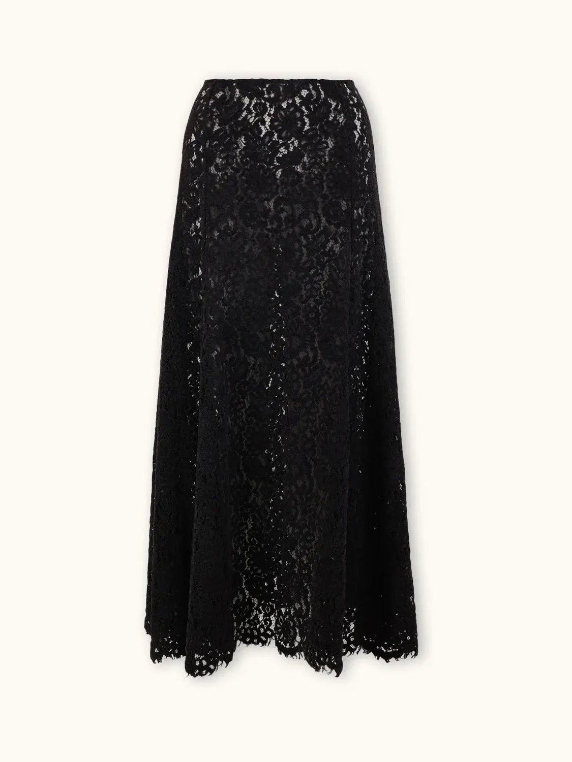 Lace Velvet Skirt, Black