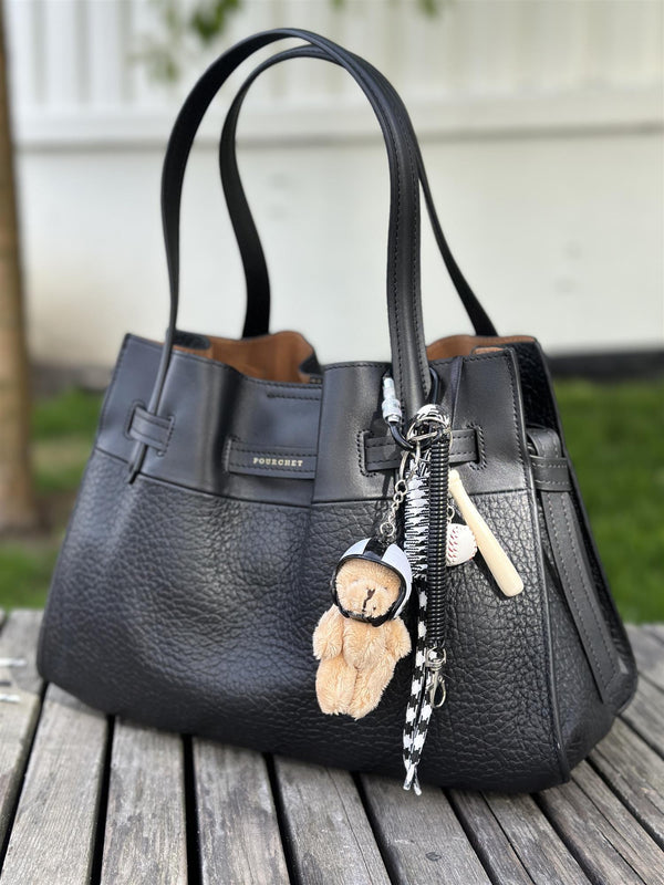 Bag Charm, White Helmet Bear