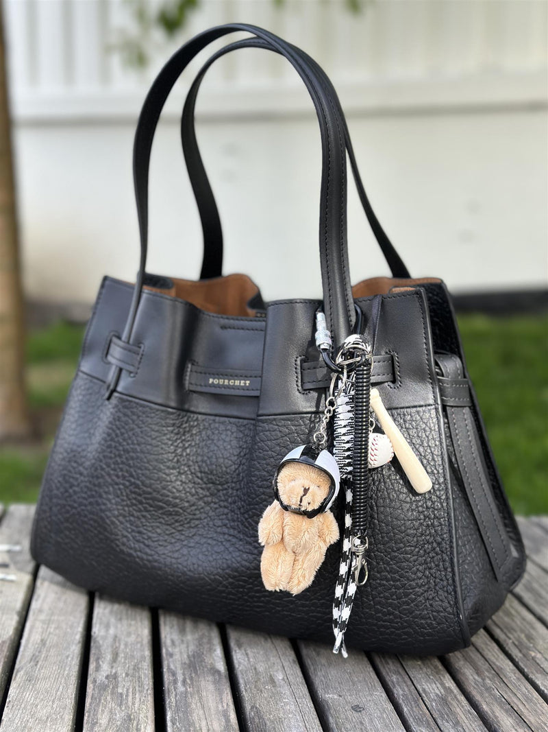 Bag Charm, White Helmet Bear