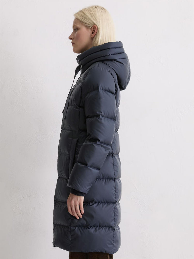 Coat, down filled, with hood, Deep Blue sea