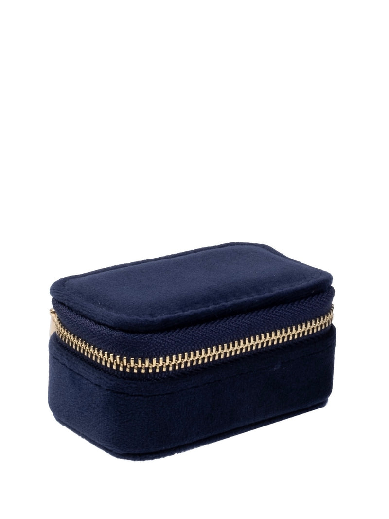 Velvet Jewellery Box Micro, Navy Blue