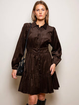 Vicky Dress Dark Mocha Corduroy