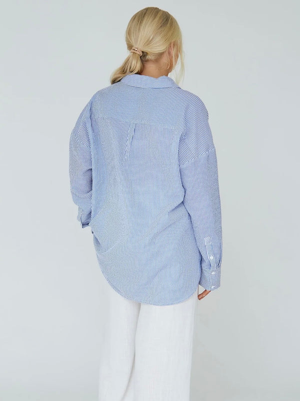 Sonja Shirt, Blue/White