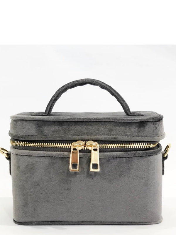 Velvet Vanity Bag, small, Dark Grey