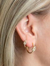 Earring Large Knot Hoops, White