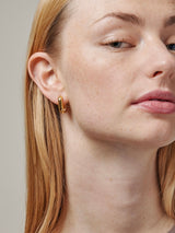 Earring, Hoops,Square, 18 mm, gold