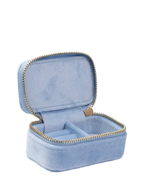 Micro Velvet Jewellery Box, Light Blue