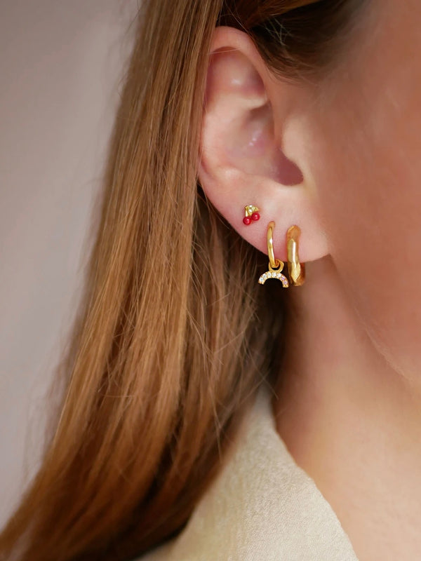 Earring Hoops Sparkling Rainbow, gull