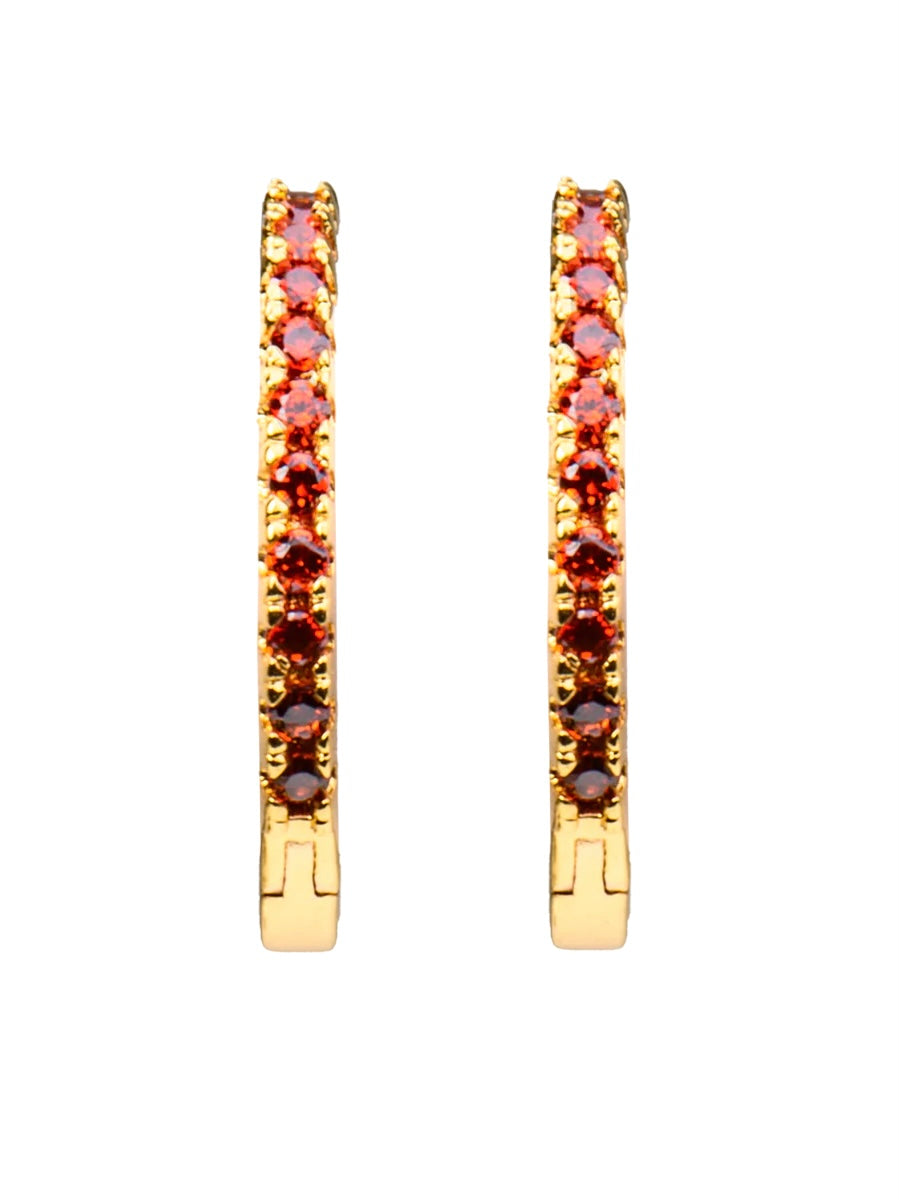 Earring,Medium Hoops, Bordeaux