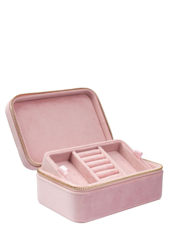 VELVET JEWELLERY BOX, Light Rose