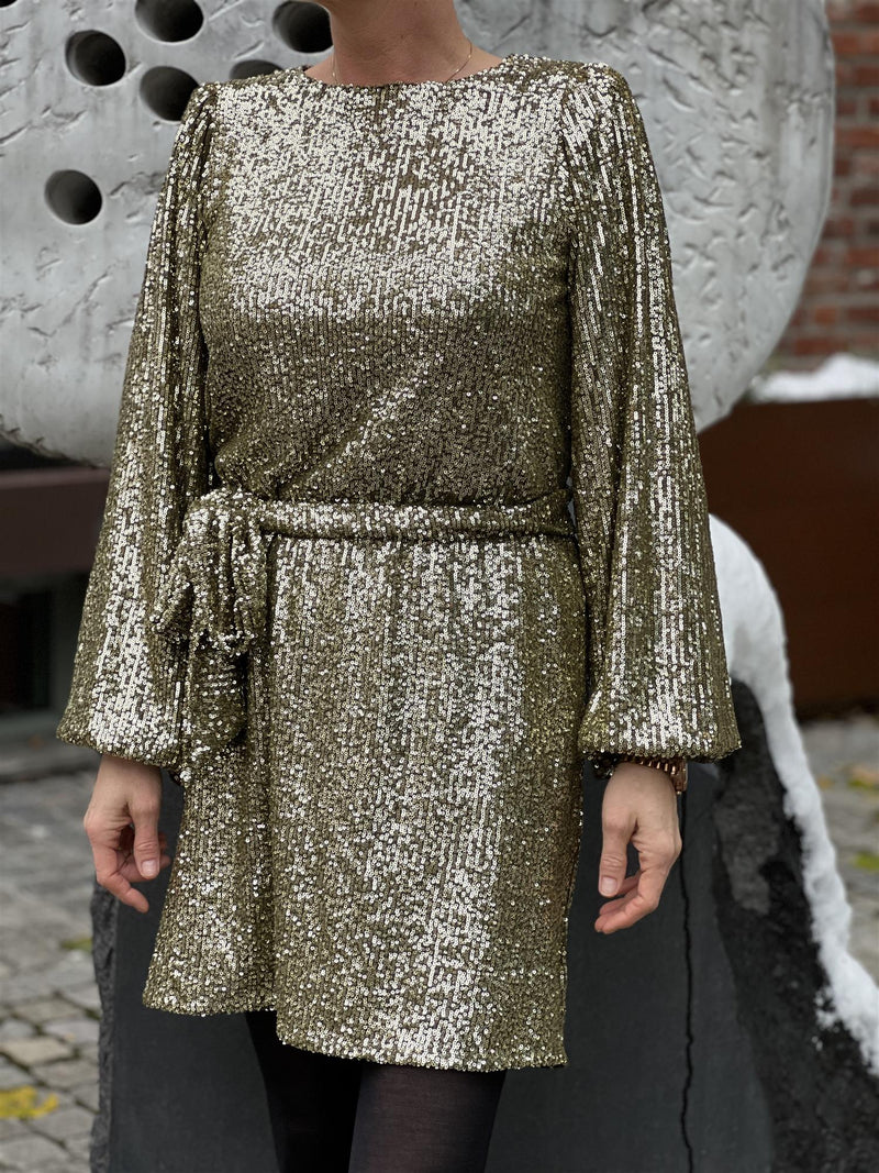 Helene Dress Sage Shimmer