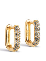 Earring, Hoops, Sparkling Square 12 mm, gold