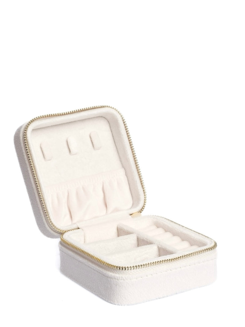 MINI VELVET JEWELLERY BOX, Off-White