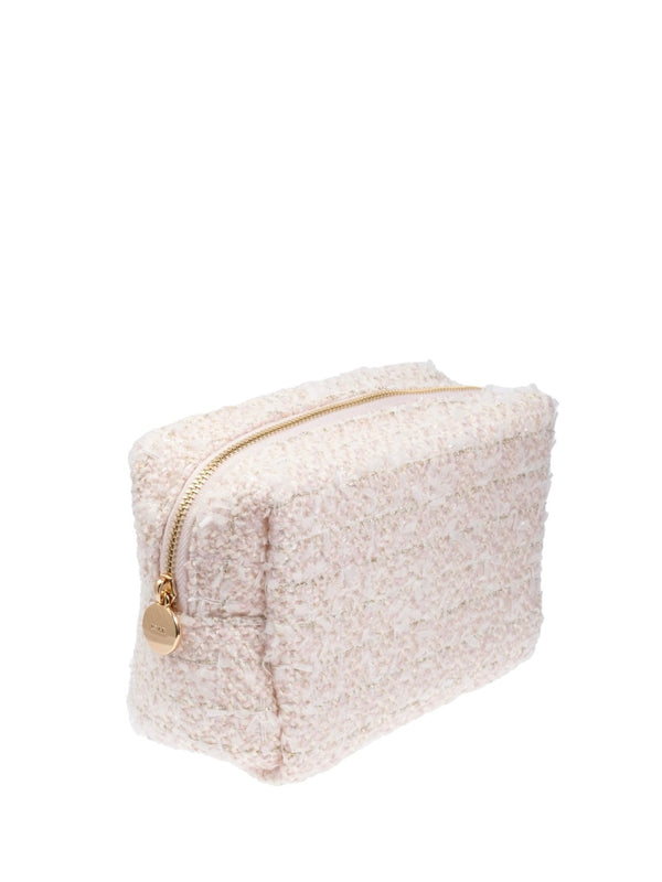 Small Tweed Make-up Pouch, Pale Rose