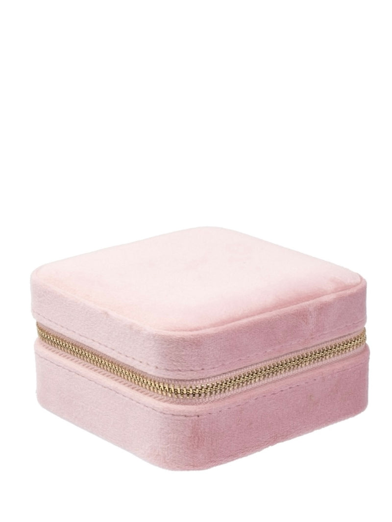 MINI VELVET JEWELLERY BOX, Light Rose