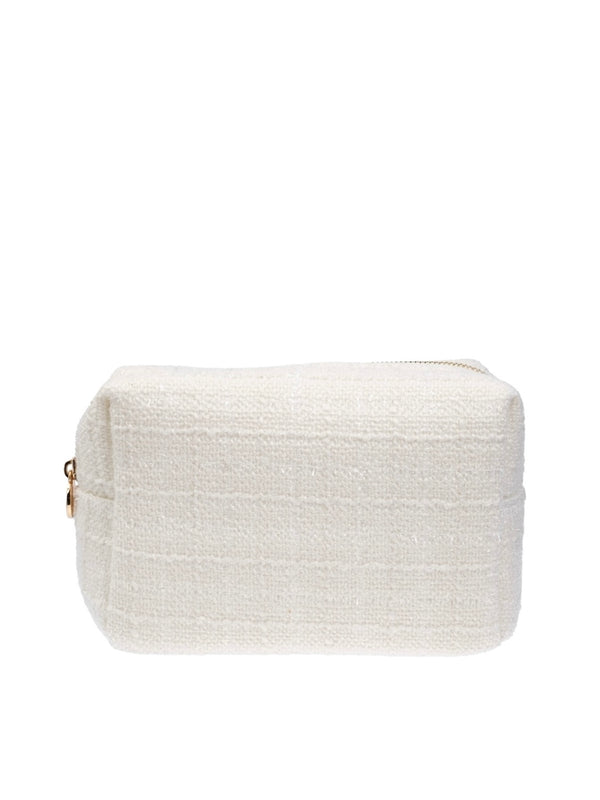 Small Tweed Make-up Pouch, Off-White