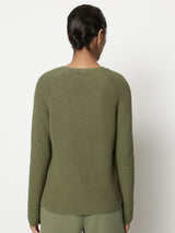 Pullover, longsleeve, v-neck, Green
