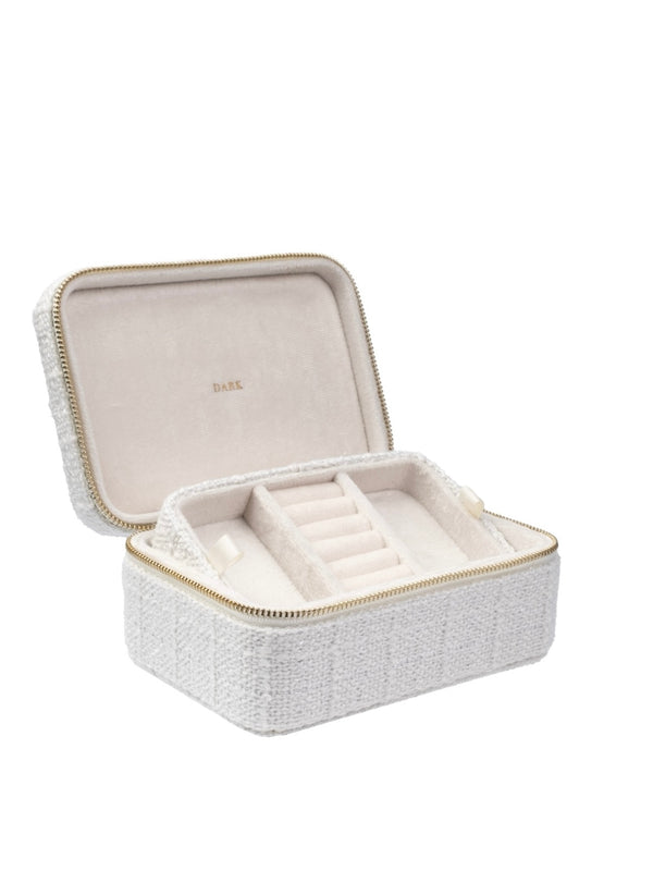 Tweed Jewellery Box, Off-White