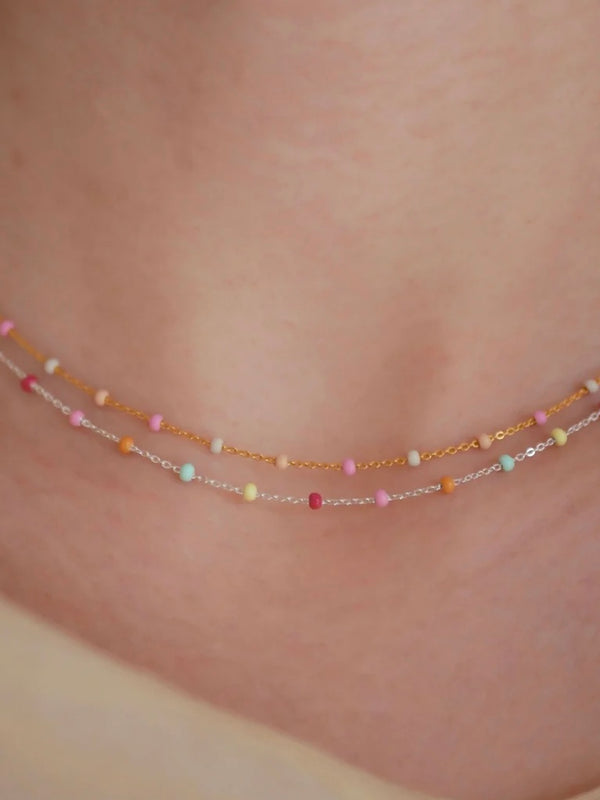 Necklace Lola, Rainbow Silver