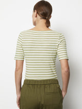 T-shirt, short sleeve, boat neck, striped