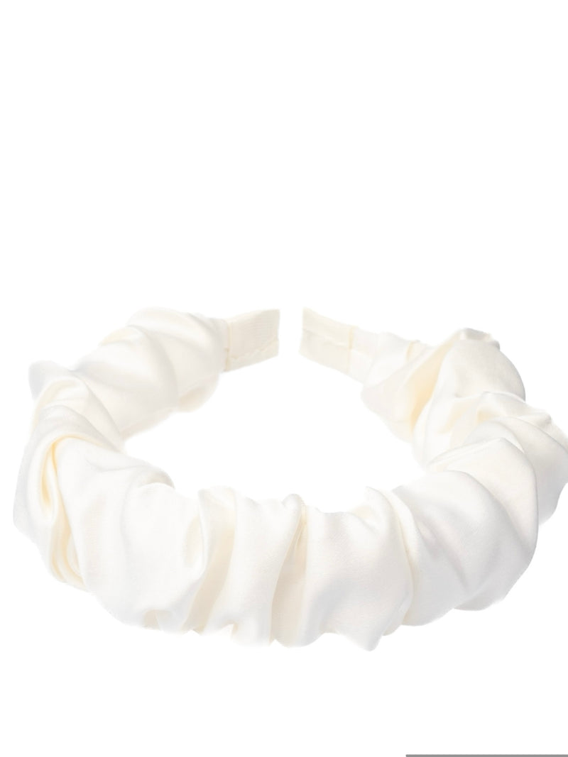 Satin Hair Band Wave, Off-White