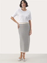 Emmarie PW Skirt, Dark Navy Stripe