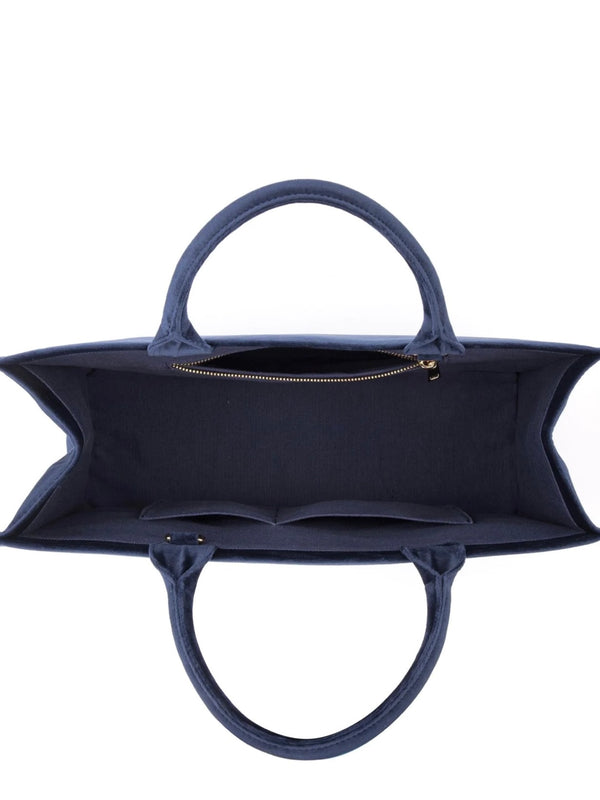 Velvet Tote Bag, Navy Blue