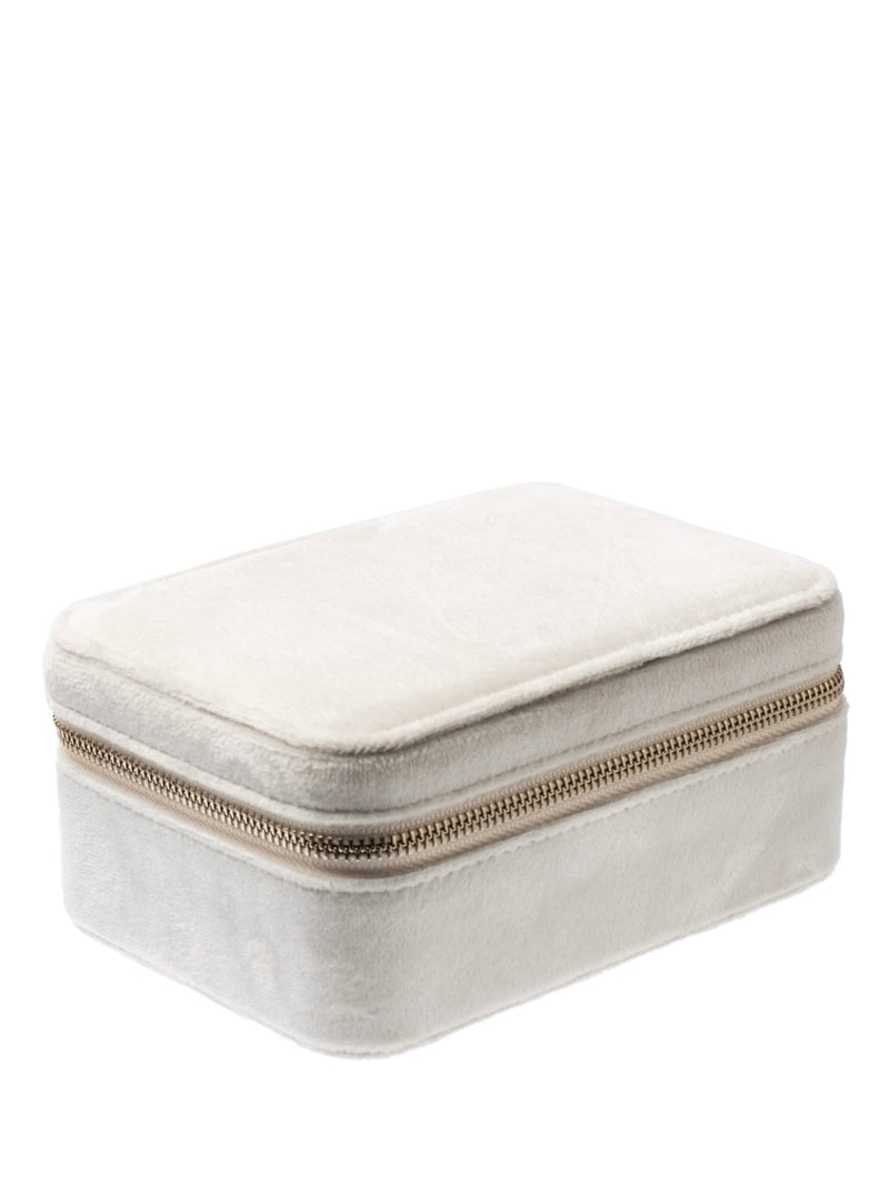 VELVET JEWELLERY BOX, Off-White