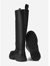 High Leather Boots, New Black