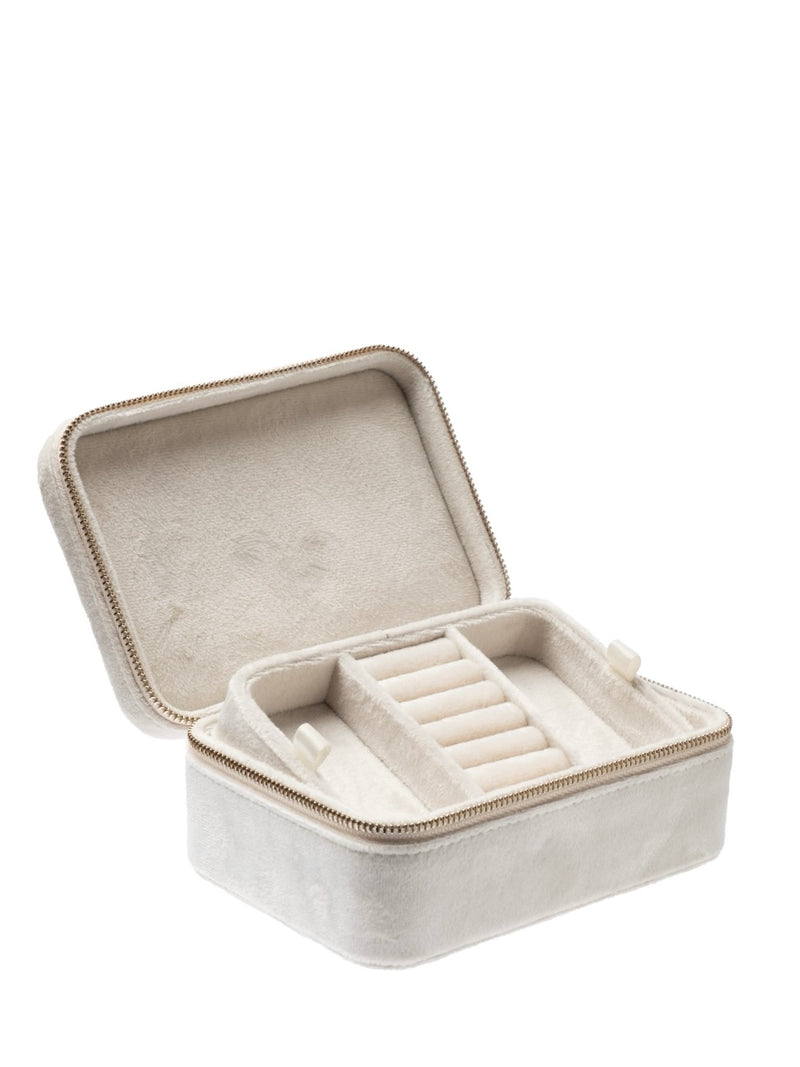 VELVET JEWELLERY BOX, Off-White