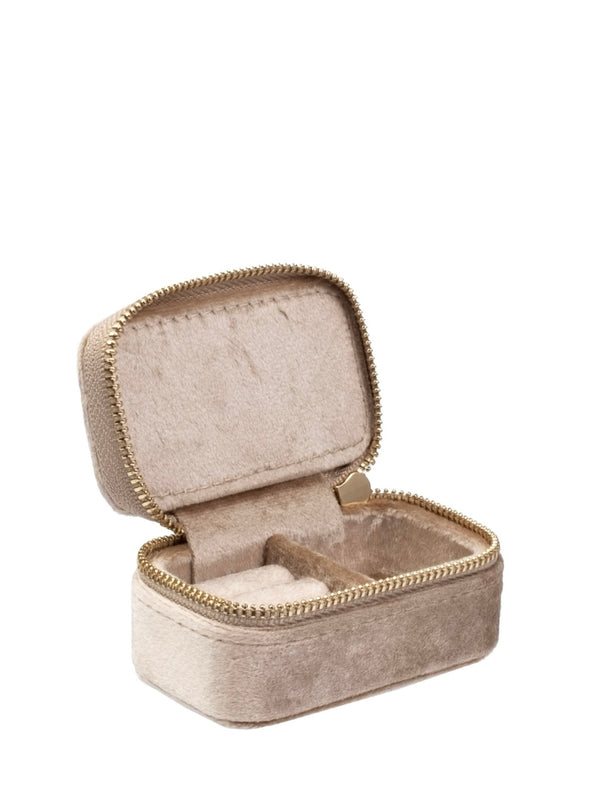 Micro Velvet Jewellery Box,  Sparkled Champagne