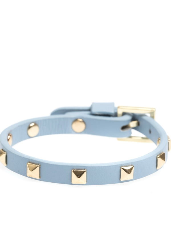 Mini Leather Stud Bracelet, Cool Blue