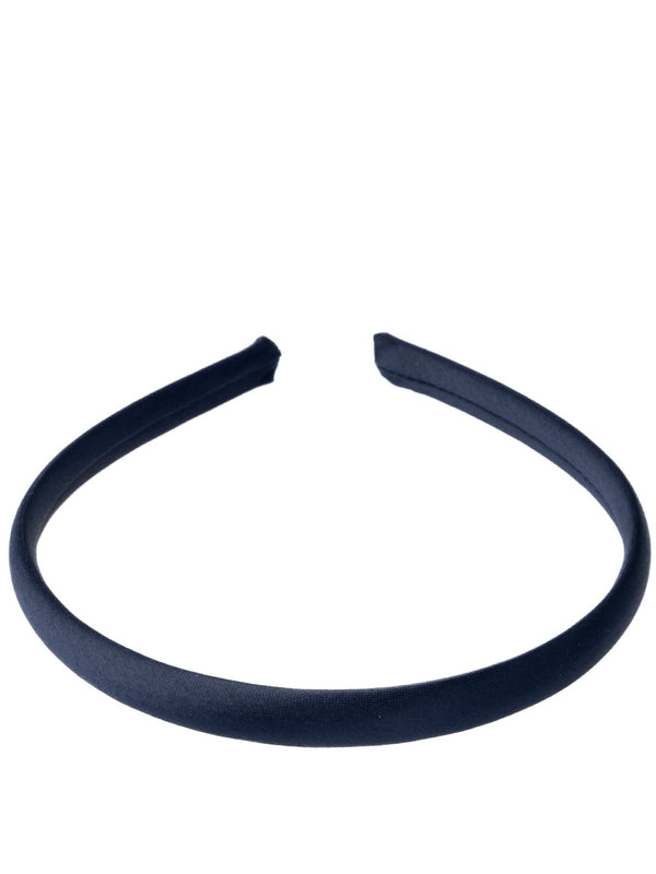 Thin Satin Hair Band, Navy Blue