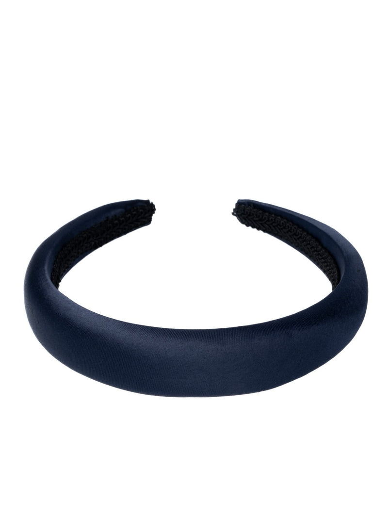 Satin Hair Band Broad, Navy Blue