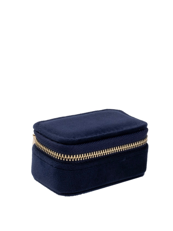 Micro Velvet Jewellery Box,  Navy Blue